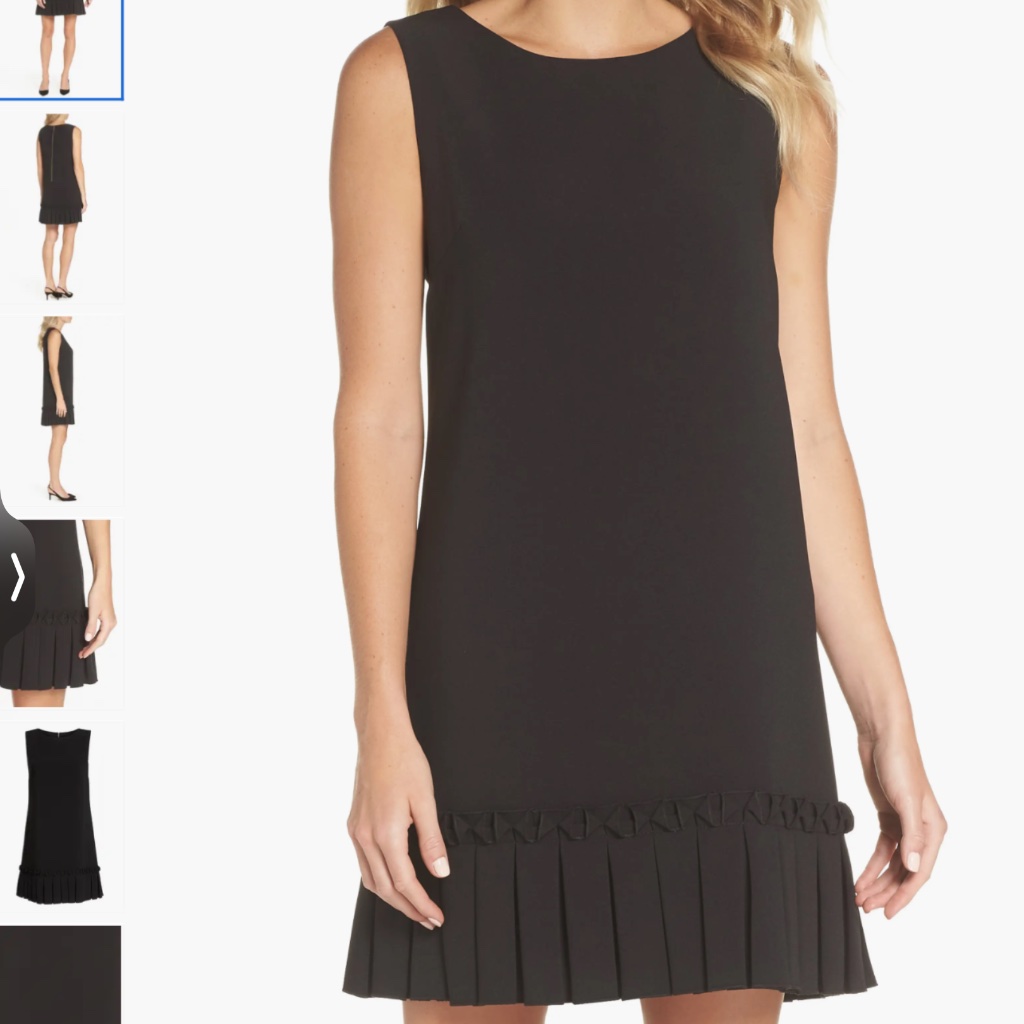 Tahari Pleated Shift Dress, Size 12